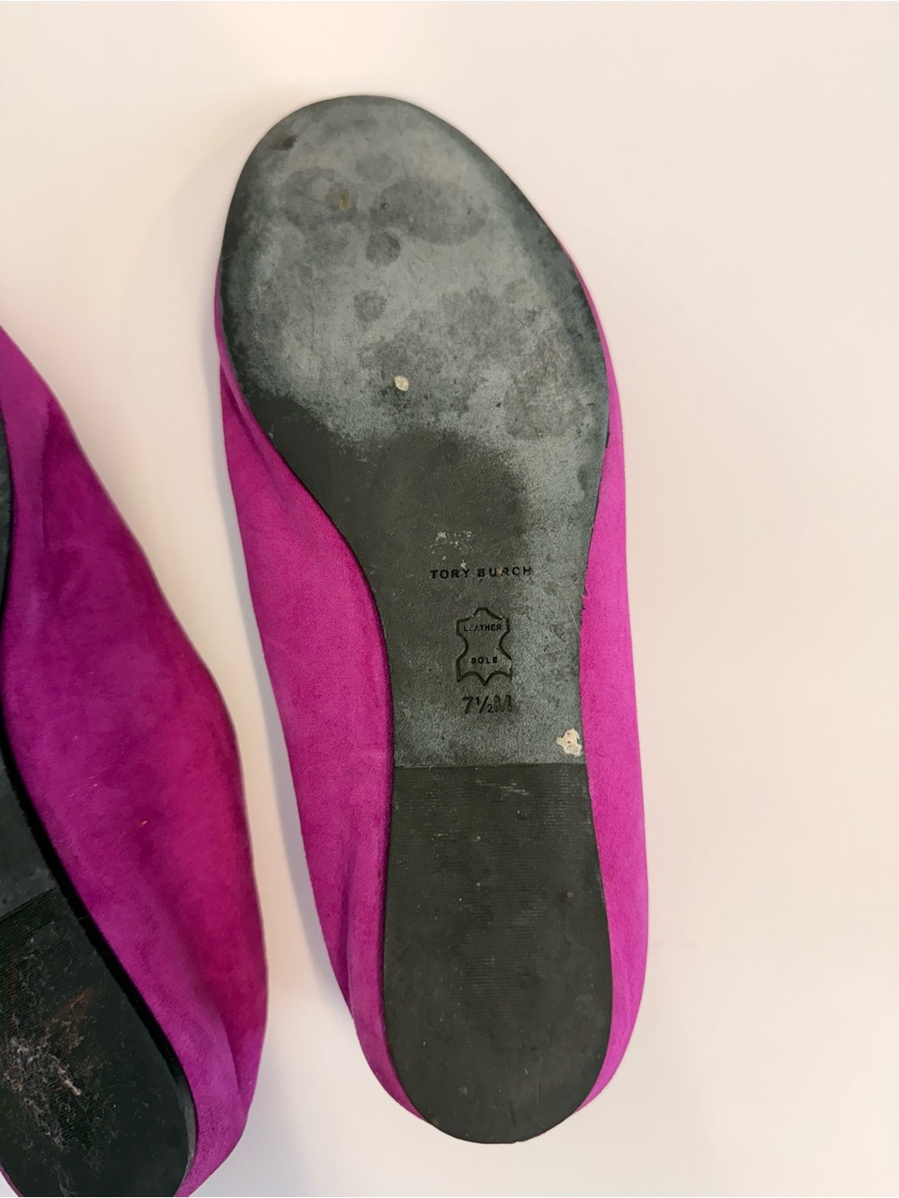 Tory Burch Eleanor Loafer Suede Fuchsia Pink Flats Size 7.5 - Picture 11 of 11